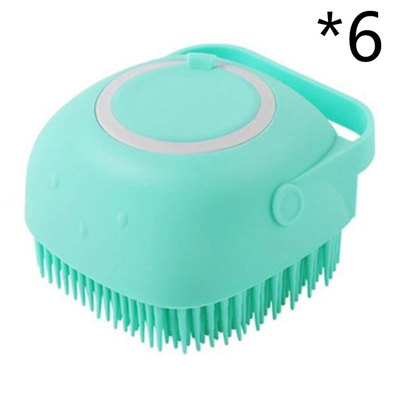 Silicone Dog Bath Brush with Shampoo Dispenser – Pet Grooming