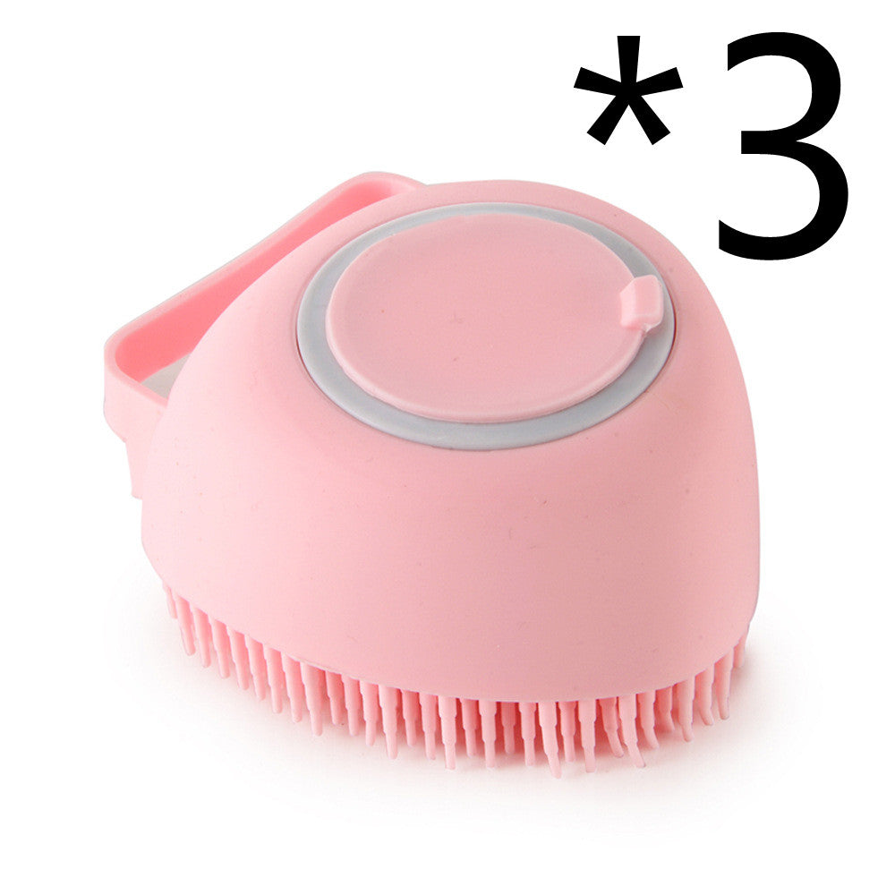 Silicone Dog Bath Brush with Shampoo Dispenser – Pet Grooming