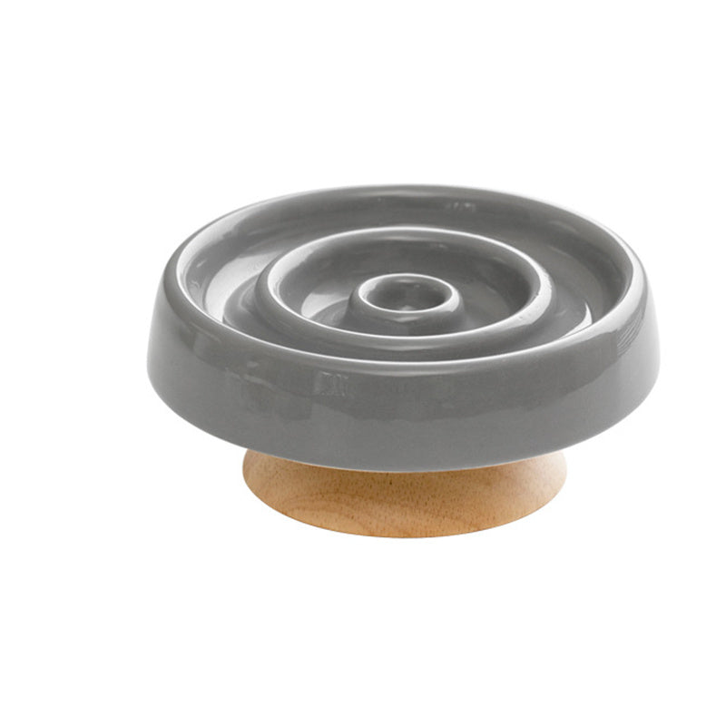 Ceramic Slow Feeder Dog & Cat Bowl – Anti-Gulping Puzzle Dish