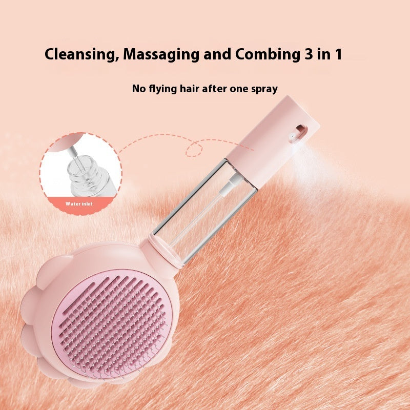 Ergonomic anti-slip handle pet grooming brush