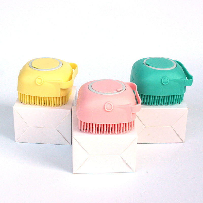 Silicone Dog Bath Brush with Shampoo Dispenser – Pet Grooming