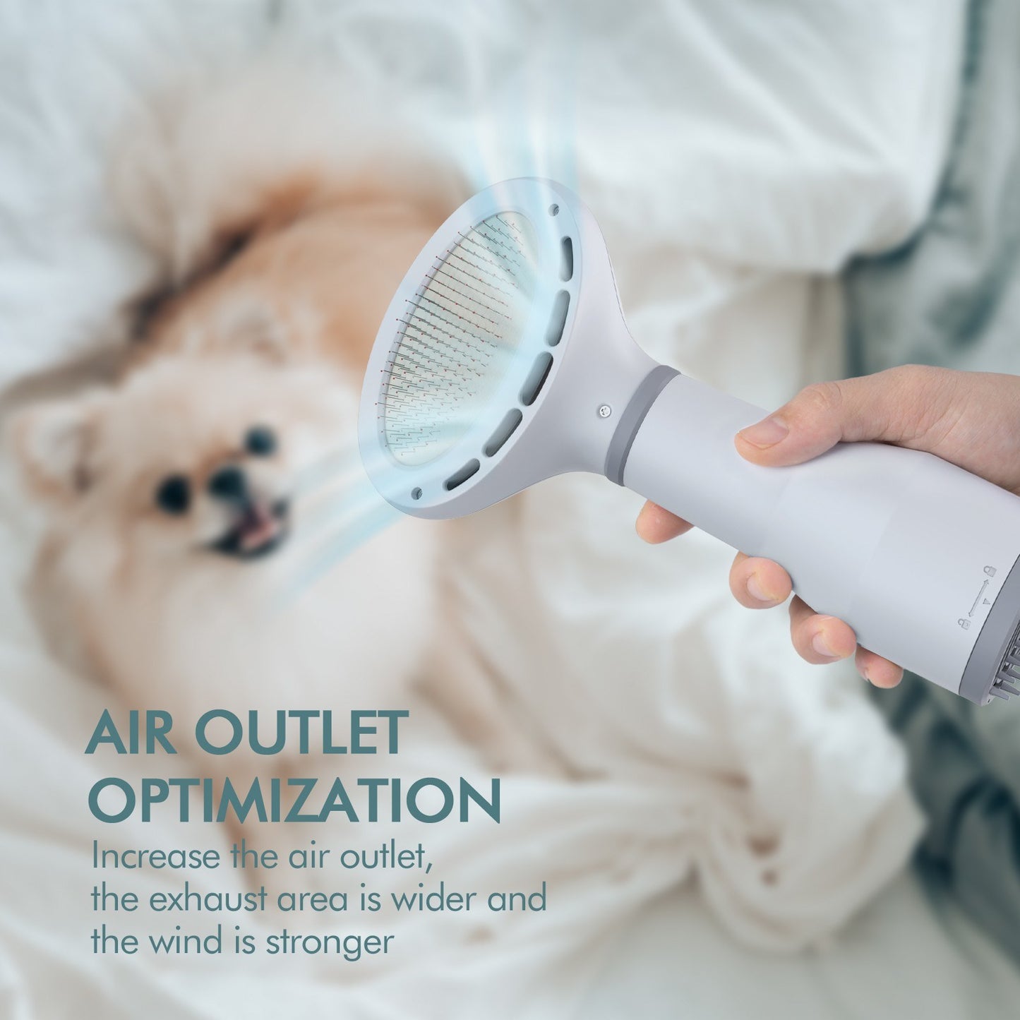 2-in-1 pet hair dryer brush for dogs and cats
