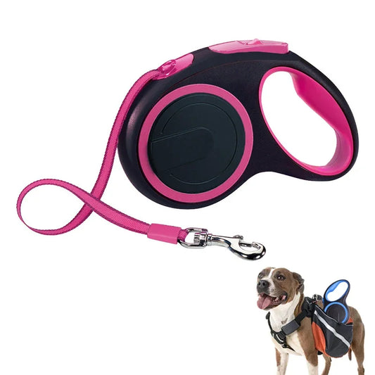 Retractable dog leash with automatic extending system