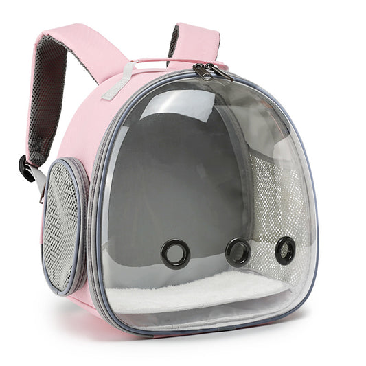 Transparent pet carrier backpack for small animals